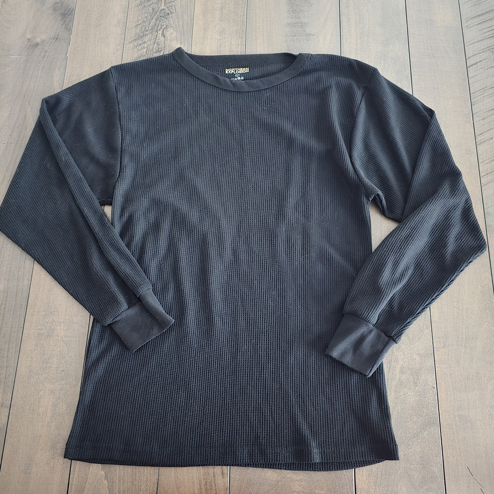 Men's Black Long Sleeve Thermal Tee